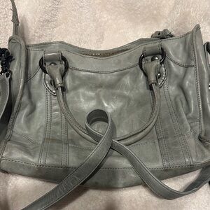 Frye Gray Leather Shoulder Bag